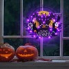 Pre-Lit Halloween Wreath for Front Door, Lighted Witch with 6H