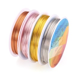 Craftdady 4 Rolls 22 Gauge Jewelry Wire 0.6mm Soft Pure Copper Wire Jewelry Making Wire Electroculture Gardening Wire Craft Beading Wire Bendable Wire for Plants