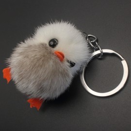 Adorable Genuine Mink Fur Duckling Keychain - Ethically Sourced, Available in Four Chic Colors (1, White)