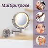 JERDON Wall-Mounted Makeup Mirror with 5X Magnification - Nickel Makeup