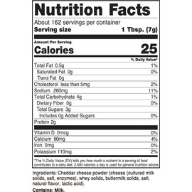 Nutricost Pantry White Cheddar Cheese Powder (2.5 Pounds Per Bottle) | Powdered Cheese :: Great for Cooking, Baking, Popcorn, and More!