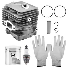 Quctaki Cylinder Piston Kit with Gaskets Spark Plug and Gloves Compatible with Stihl BG56 BG56C BG86 BG86C BR200 SH56 SH56C SH86 SH86C SR200 Leaf Blower & Vacuum Replace 4241 020 1203, 4241 020 1204