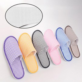 Maeline Bulk 48 Pair Disposable Home Slippers for Family Spa Guests Hotels Office - Plaid Slippers Home Party, Housewarming, Linen, Closed Toe