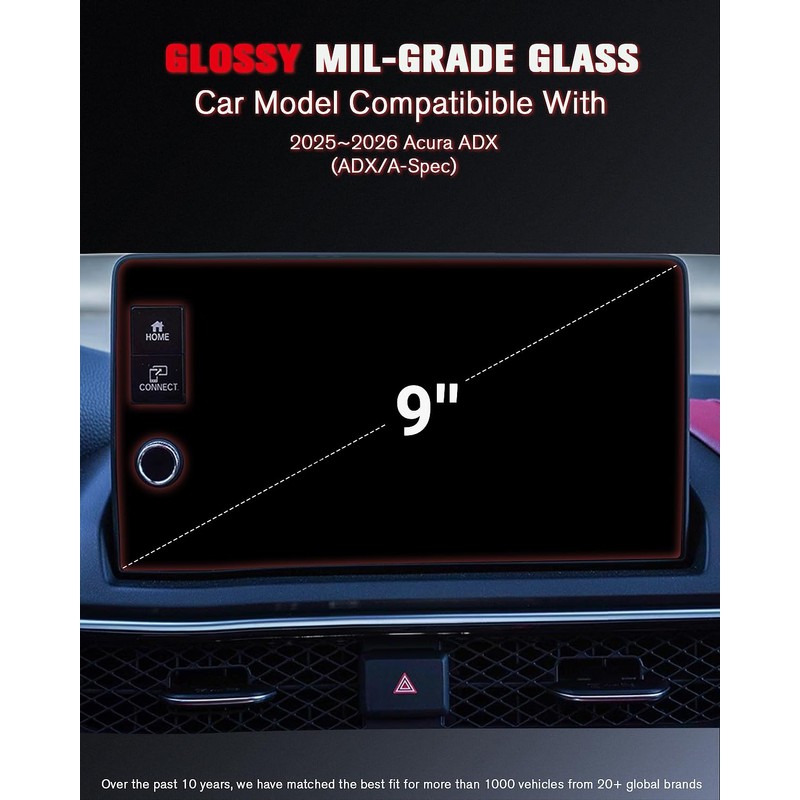 ASZSK For Glossy Tempered Glass 2025 2026 Acura ADX 9