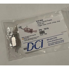 DCI Dental Toggle Valve, On/Off, 3-Way For Air Only, panel mount, Gray, DCI PN 7016
