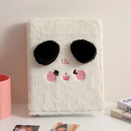 SZHTSWU A5 Binder Cartoon Plush Photocard Album with 20 Pcs Inner 3 Inch Photo Album Sleeves in Loose Leaf Refillable 6 Rings Binder Cover Photocard Holder Book for Picture Cards Storage (White Dog)