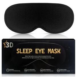 Silk Sleep Mask for Side Sleepers, 100% Pure Natural Organic Mulberry Silk Eye Mask 3D Eye Sockets, Blackout Sleeping Mask with Adjustable Headband for Men, Women, Children