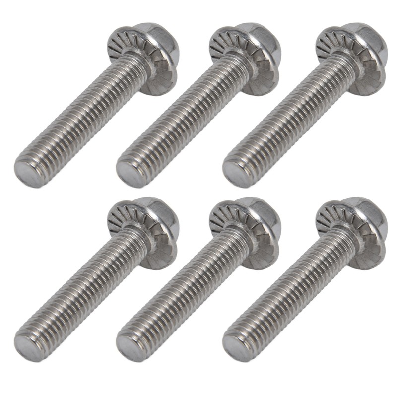 20Pcs M10x1.5 Screw Bolts A2‑70 Stainless Steel Flanged Hex Head