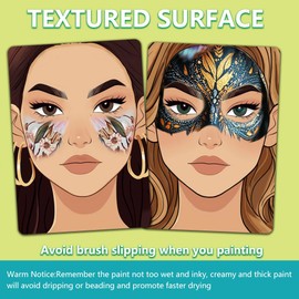 DELORIGIN 2pcs Face Painting Practice Board Reusable Makeup Practice A4 Size Mannequin Face Body Painting Exercise Template Facial Painting Supplies for Makeup Beginner Painting (Brown hair Girl)