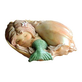 Gemmia Miniature Garden Mermaid Fairy Figurine- Little Mermaid in Conch Statue