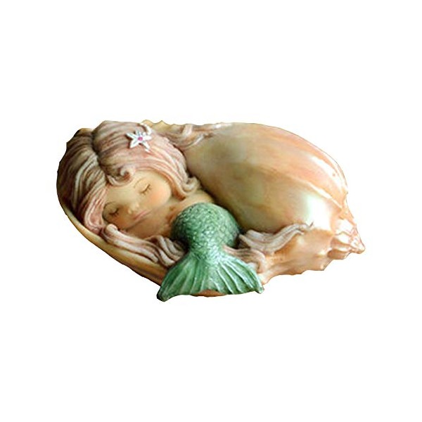 Gemmia Miniature Garden Mermaid Fairy Figurine- Little Mermaid in Conch