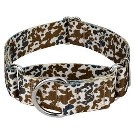Country Brook Petz - HossFit Jr Wide Martingale Dog Collar - Country and Western Collection Featuring Rustic Designs (Cow Print, Medium)