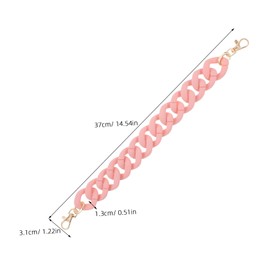 TEHAUX Large Flat Chain Strap Acrylic Handbag Strap Replacement Fashionable Purse Clutches Handles for DIY Crafts Accessories Pink