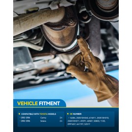 PHILTOP Front Catalytic Converter High Flow Compatible with Toyota Camry 2002 2003 2004 2005 2006 2.4L, Solara 2002-2006 2.4L, Stainless Steel Catalyst Converter 40587 (EPA Compliant)