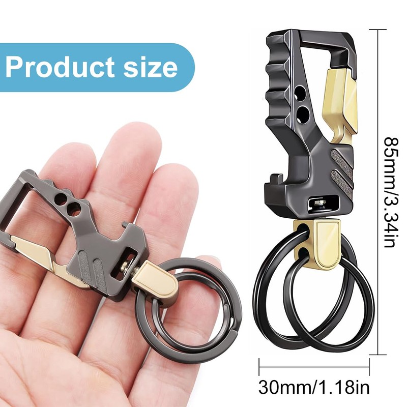 SJLAUX 2 Pcs Multi-tool Keychain, Zinc Metal Keyring with Bottle