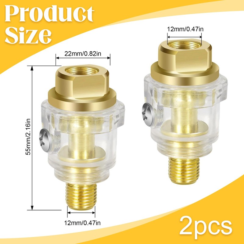 SoundZero Pack of 2 Mini Oiler, Compressed Air Oiler, 1/4