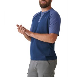 Bass Outdoor Men's Non-Tailored Printed Active Knit T-Shirt, Bl Ind/Drsblu, XX-Large