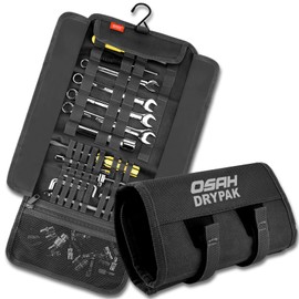 Motorcycle Tool Roll Bag - Roll-Up Tool Pouch Wrench Sturdy Organizer Handlebar Tool kit for Harley, Enduro, Dirt Bike, UTV, and Motorcycle Accessories Gear, Tools Not Included