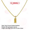 XQMMGO Women's Necklace, 18 Carat Gold-Plated Birthstone Necklace, Cubic Zirconia