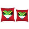 Jamaican and Sierra Leonean Mix Heritage Flag Heart Throw Pillow