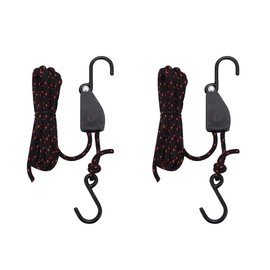 JSCARLIFE 1/4" x11ft Kayak Tie Down Straps Canoe Bow and Stern Heavy Duty Cargo Ratchet Pulley Rope Hanger (1/4" x11ft（2PCS）)