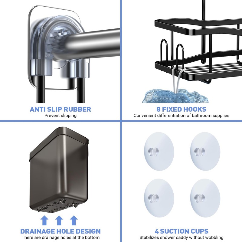 Aitatty Hanging Shower Caddy Bathroom Organizer: Rustproof Shower Shelf Racks