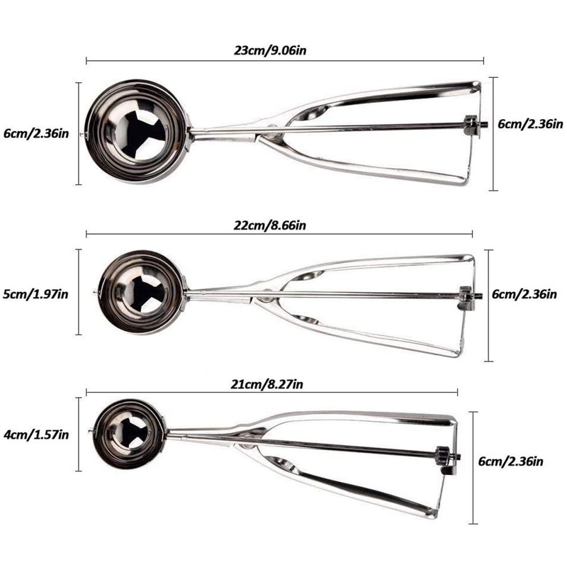 Cookie Scoop Set 3 PCS, with Trigger Large-Medium-Small Size for