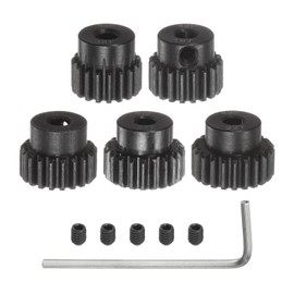 sourcing map 48P Pinion Gear Set 3.175mm (1/8") Shaft 18T 19T 20T 21T 22T Motor Gears Hardened Steel Spur Pinion Gear with Step for RC Car (5pcs)