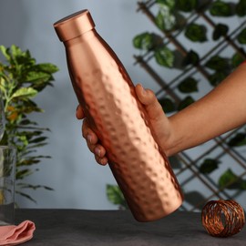 Zap Impex Hammered Copper Water Bottle with Leak Proof Cap - 32oz Durable Handmade Design