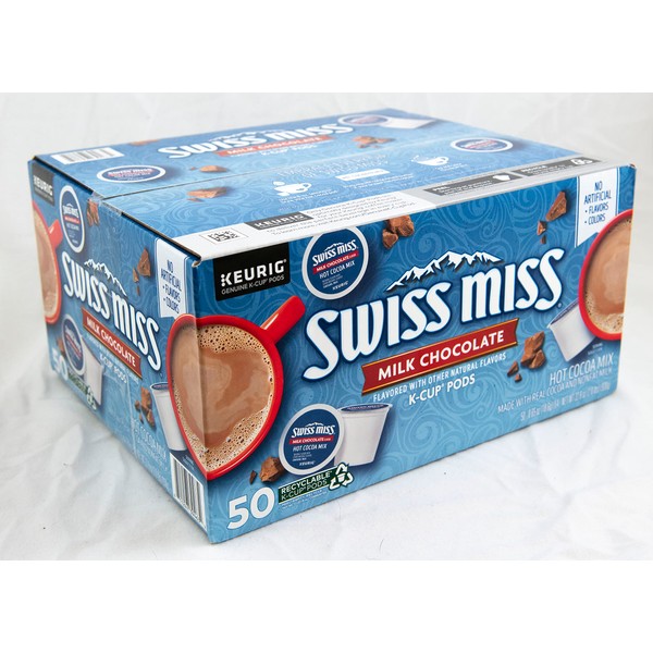Swiss Miss Milk Chocolate Hot Cocoa, Keurig Single-Serve K-Cup Pods, 50 Count (50) 1 Count (Pack of 50)