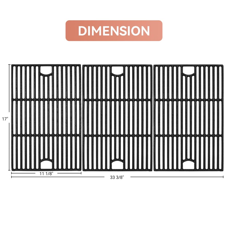720-0896B Cast Iron Grill Grates for Homedepot Nexgrill 6 Burner