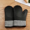 Silicone Oven Mitts, Heat Resistant 2PCS Oven Mitts with Soft