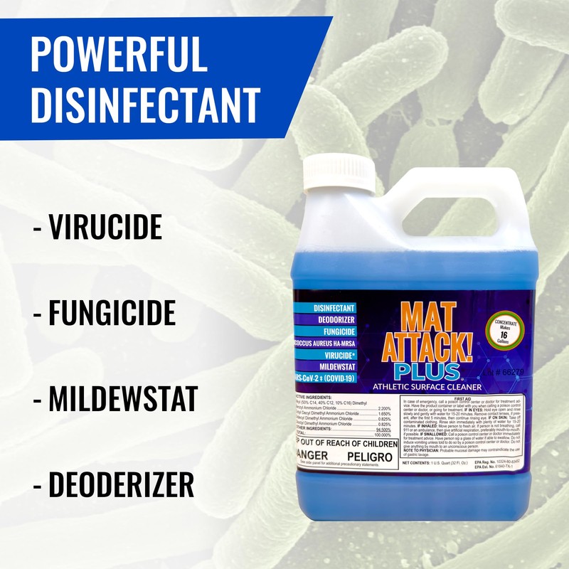 Dollamur Mat Attack! PLUS® Gym & Yoga Mat Cleaner, Hygienic