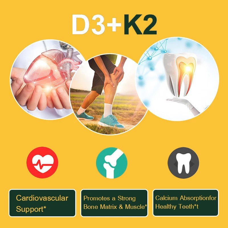 SCOLA Vitamin D3 K2 5000 IU D3 & 200mcg K2
