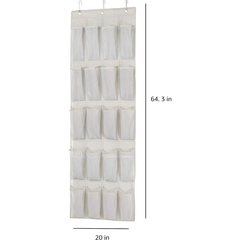Generic Asatte 20 Large Pocket Over-the-Door Hanging Shoe Organizer, Grayish