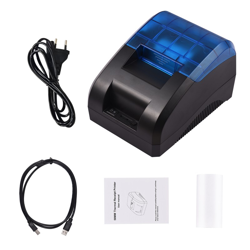58mm Thermal Receipt Printer Desktop USB&BT Wireless Connection Printer Barcode