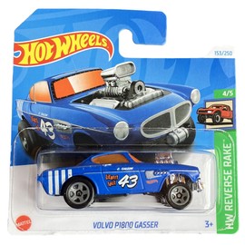 Hot Wheels - Volvo P1800 Gasser - HW Reverse Rake 4/5 - HTB92 - Short Card - Blue - Mattel 2024-1:64