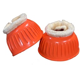 Equipride OVERREACH BOOTS BELL BOOTS MADE RUBBER WITH FAUX FUR LINED XXL-XS (L, Orange)