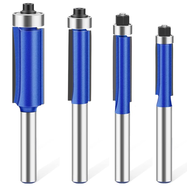 Feanron Top Bearing Flush Trim Router Bit 1/4'' Shank Straight