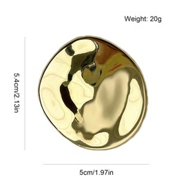 Geometric Brooch for Women Gold Silver Metal Brooch Pins Chunky Irregular Round Lapel Pin Coat Sweater Scarves Shawl Brooches Fashion Wedding Party Prom Jewelry (gold)