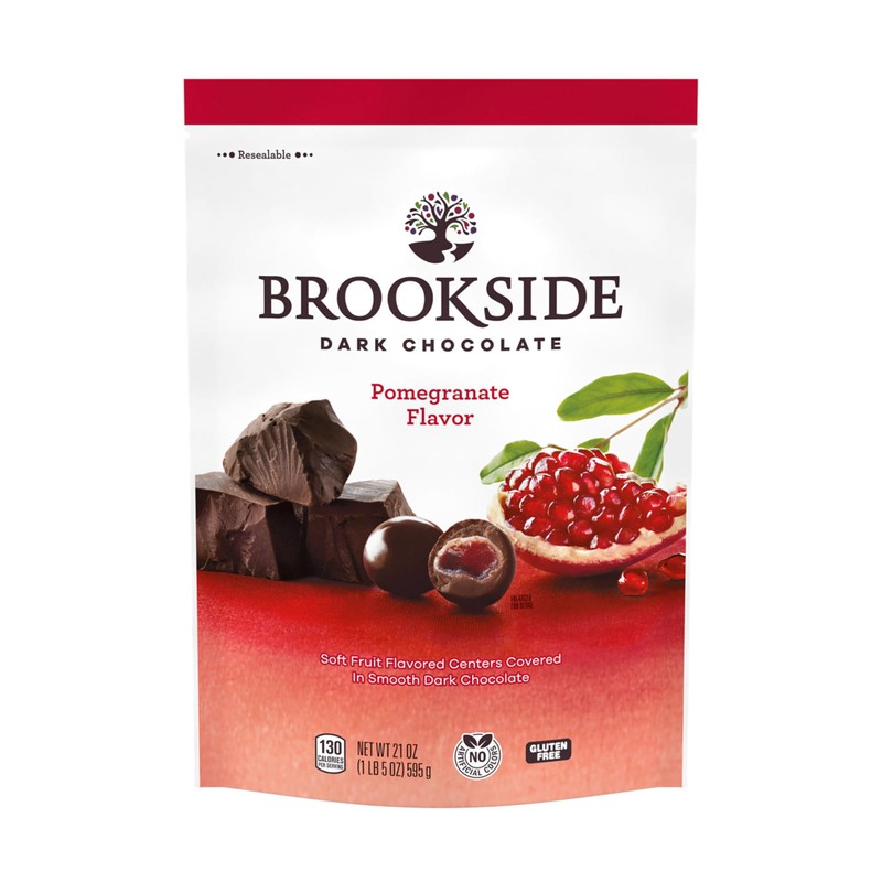 BROOKSIDE Dark Chocolate and Pomegranate Flavored Snacking Chocolate Bag, 21