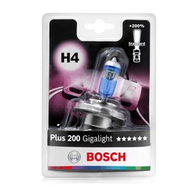 Bosch H4 Plus 200 Gigalight Bulb – 12 V, 60/55 W, P43t – Pack of 1