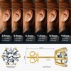 Moissanite Stud Earrings for Women Men, 0.6-6CT 18K Gold Plated