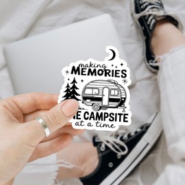 3Pcs Making Memories One Campsite at a Time Sticker Gifts, Camping Sticker and Decals, Car Truck Van, Camping Quote Vinyl Decal Waterproof for Laptop, Water Bottle, Planner, Gift for Camper 3"