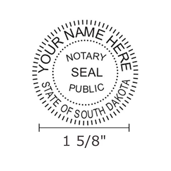 Round Notary Stamp for State of South Dakota | Self