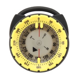 50M Underwater Diving Compass Luminous Magnetic Waterproof Pipe Clamp Diving Compass for Scuba Diving Water Sports Yellow
