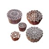 Traditional Pattern Mandala and Round Wood Block Stamps (Set of