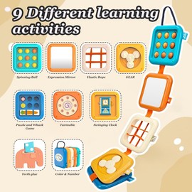 SKIKHN Montessori Motorikwürfel Spielzeug für Babys, Baby Flugzeug Reisespielzeug, Aktivitätswürfel für Kleinkinder, Busy Activity Cube für Kleinkinder, ideales Reisespielzeug für unterwegs