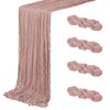 4 Pack Dusty Pink Cheesecloth Table Runner 20 x 120