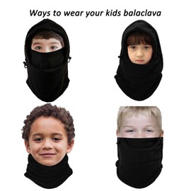 YQXCC Kids Winter Hats Balaclava Ski Mask Windproof Warm Adjustable with Fleece Lining Hat for Boys Girls Rose Red